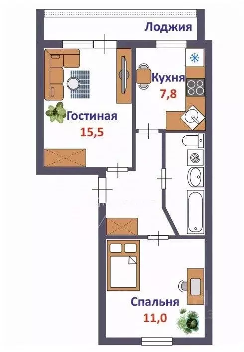 2-к кв. Кировская область, Киров Пролетарская ул., 43 (45.0 м) - Фото 1