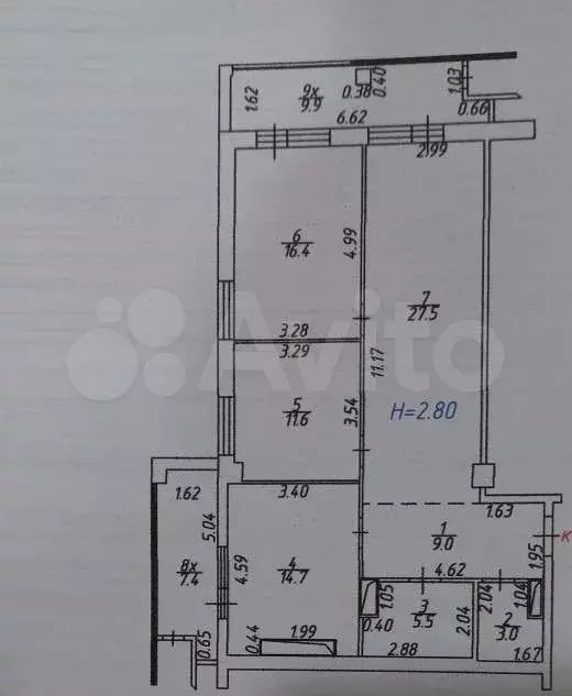 3-к. квартира, 96 м, 5/23 эт. - Фото 0