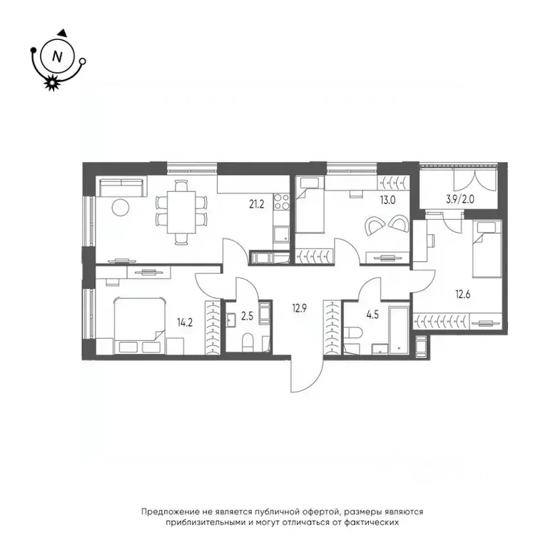 3-к кв. Омская область, Омск Зеленая река мкр, 13 (82.9 м) - Фото 0