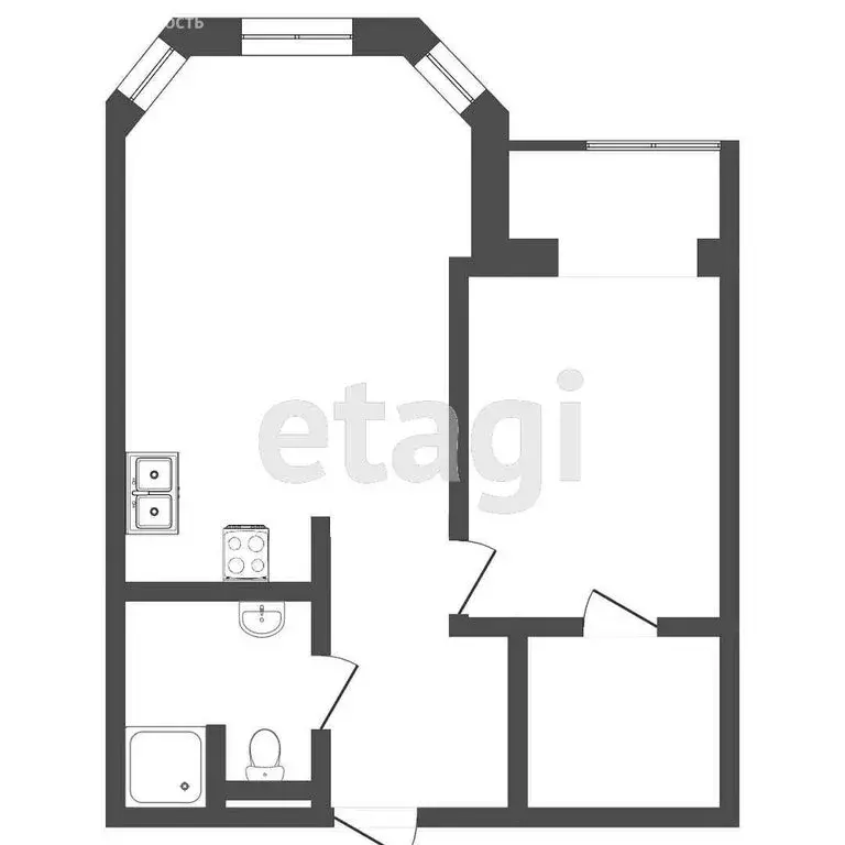 1-комнатная квартира: Тюмень, улица Циолковского, 9к1 (47 м) - Фото 0