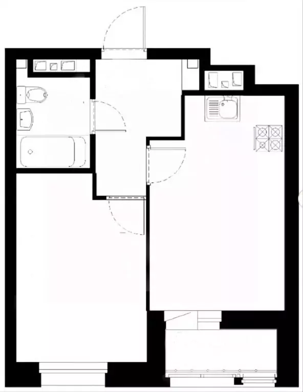 1-к кв. Татарстан, Казань Статный жилой комплекс (35.81 м) - Фото 2