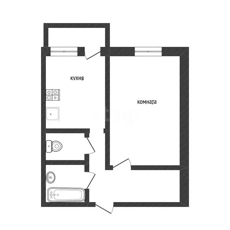 1-комнатная квартира: Кириши, Волховская набережная, 50 (40.6 м) - Фото 1