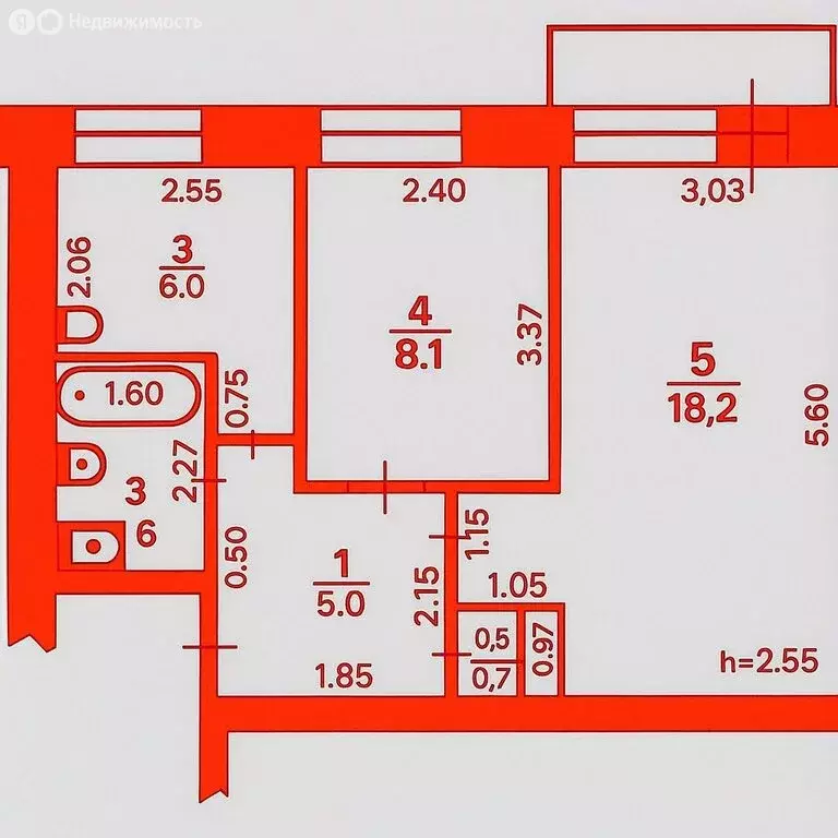 2-комнатная квартира: Бийск, улица 8 Марта, 22 (42 м) - Фото 2