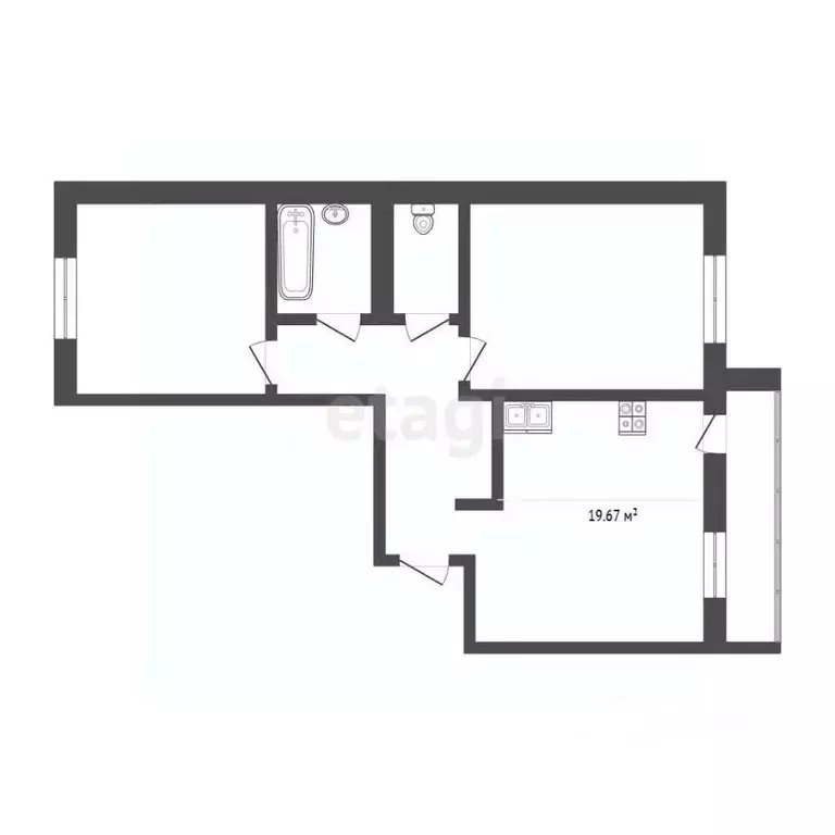 2-к кв. Тюменская область, Тюмень ул. Избышева, 8 (65.8 м) - Фото 2