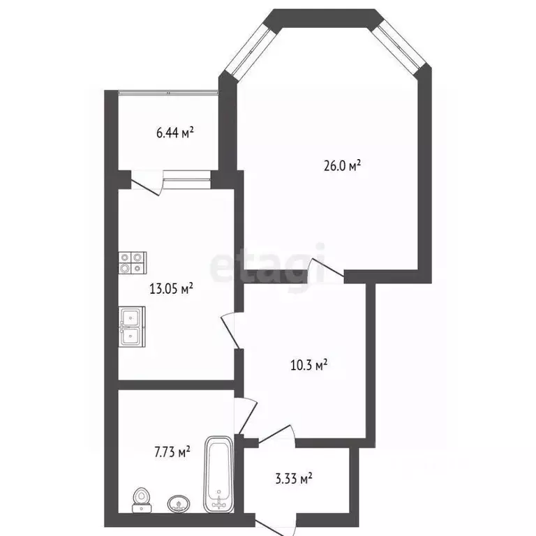 1-к кв. Самарская область, Самара Ново-Садовая ул., 138 (68.0 м) - Фото 2