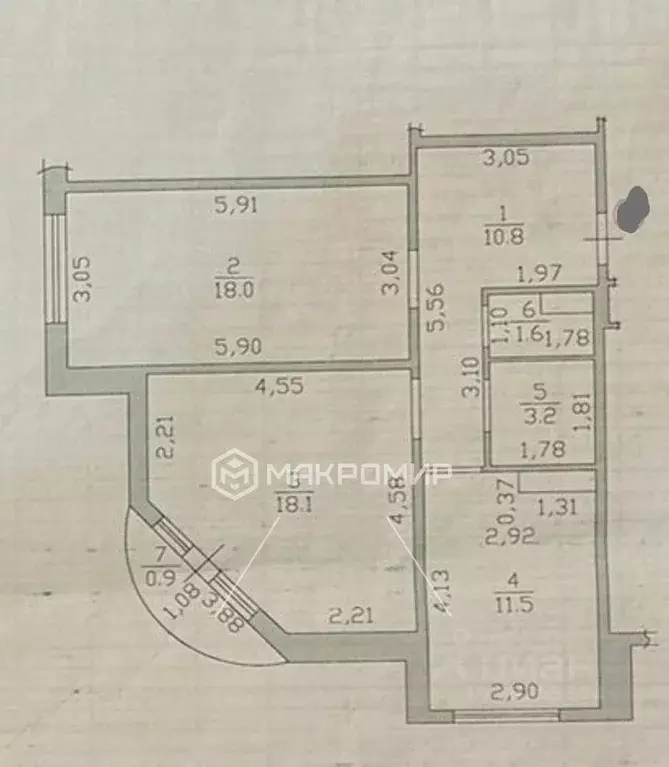 2-к кв. Татарстан, Казань ул. Ноксинский Спуск, 14а (63.2 м) - Фото 2