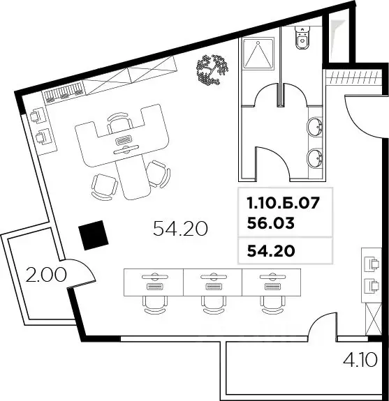 Офис в Москва ул. Маршала Прошлякова, 23 (60 м) - Фото 2