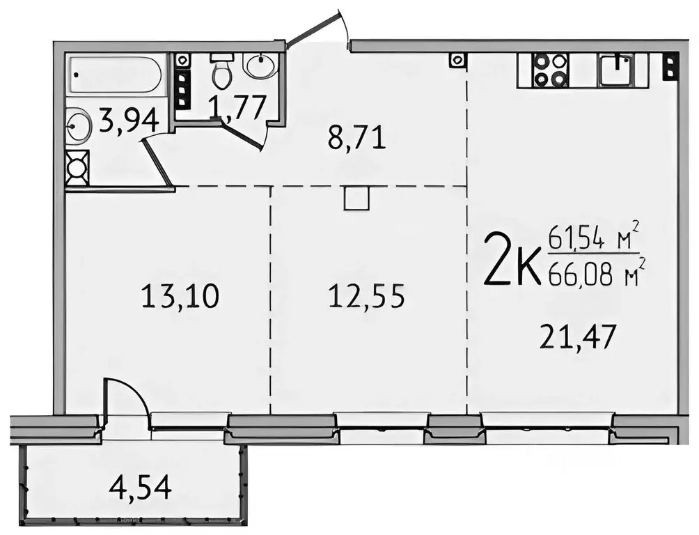 2-к кв. Иркутская область, Иркутск Байкальская ул., 422 (67.6 м) - Фото 1