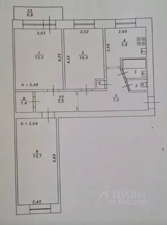 3-к кв. Тверская область, Тверь Сахаровское ш., 20 (58.8 м) - Фото 2