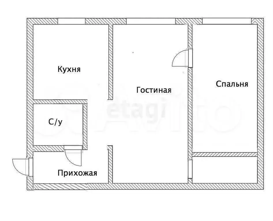 2-к. квартира, 42,4 м, 5/5 эт. - Фото 0