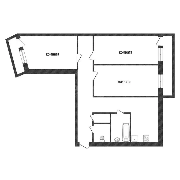 3-комнатная квартира: Кириши, проспект Ленина, 28 (68 м) - Фото 1