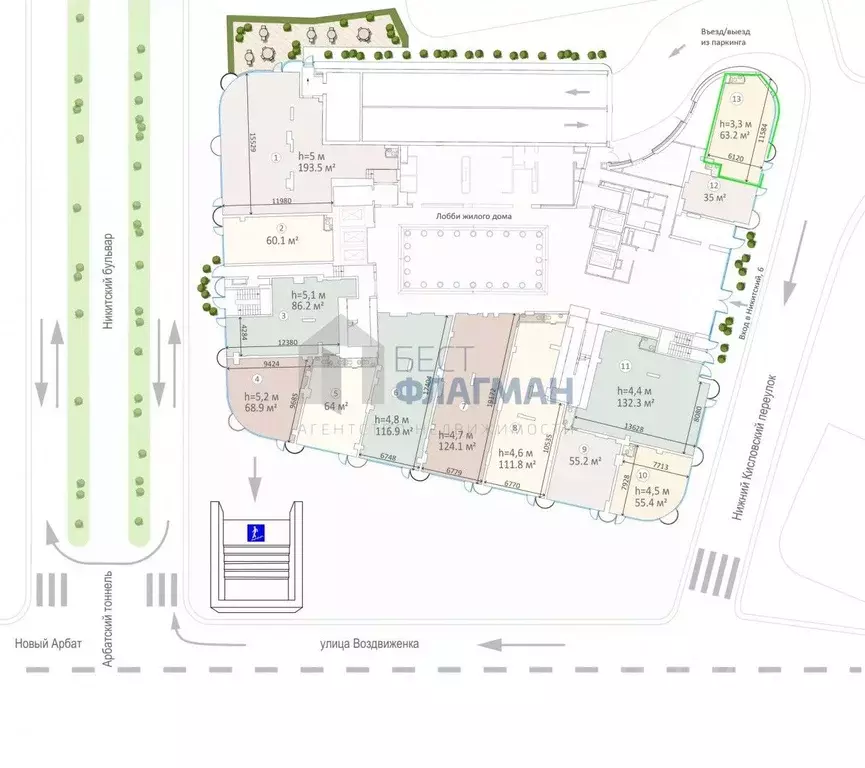Помещение свободного назначения в Москва Никитский бул., 6/20 (63 м) - Фото 2