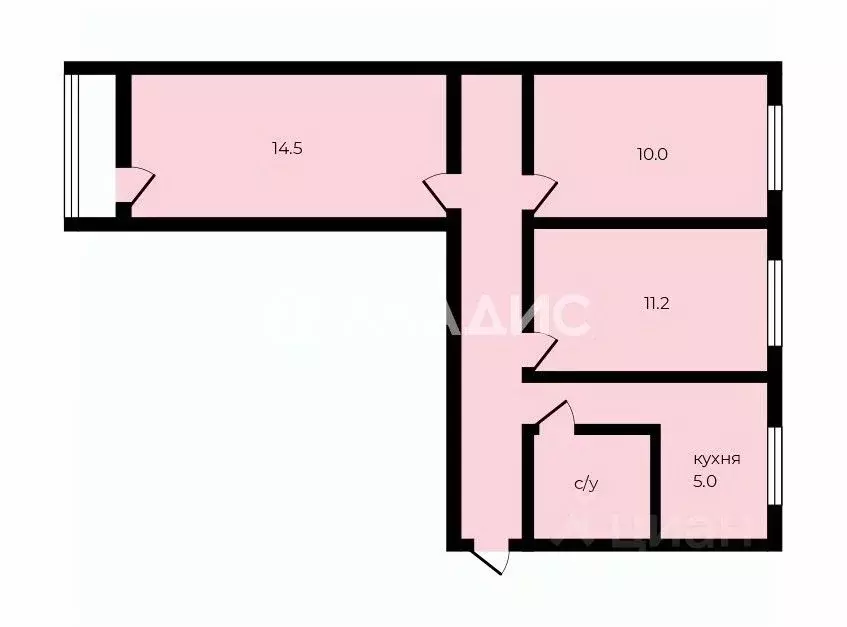 3-к кв. Ленинградская область, Кириши ул. Строителей, 10 (55.4 м) - Фото 2
