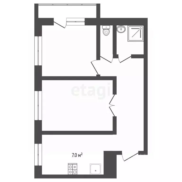 2-к кв. Челябинская область, Челябинск ул. Чайковского, 70а (55.9 м) - Фото 2