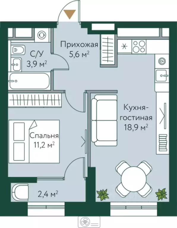 1-к кв. Волгоградская область, Волгоград Новосибирская ул., 74 (42.0 ... - Фото 1
