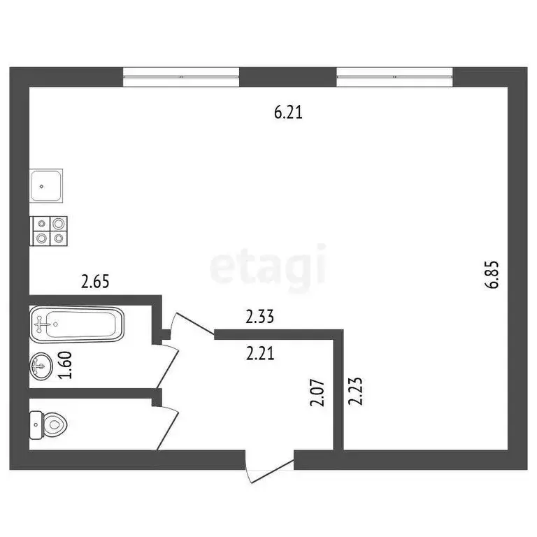 Квартира-студия: Ковров, улица Белинского, 9А (41.1 м) - Фото 1