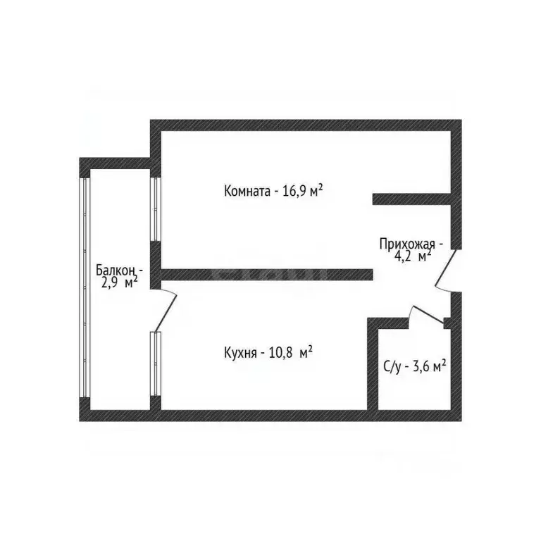 1-к кв. Татарстан, Казань ул. Чапаева, 25 (38.4 м) - Фото 2