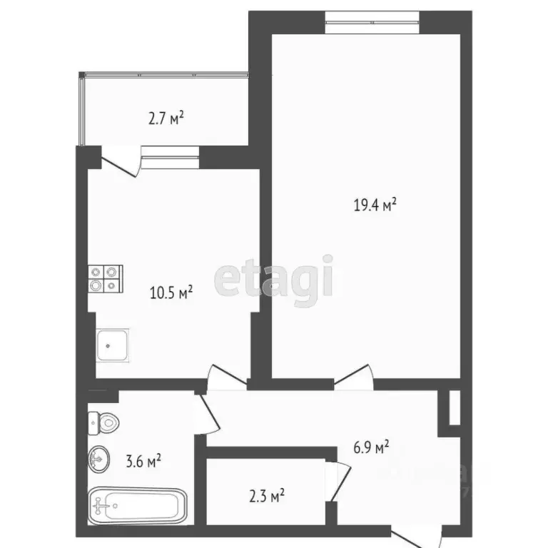 1-к кв. Краснодарский край, Новороссийск ул. Мурата Ахеджака, 6 (40.2 ... - Фото 1