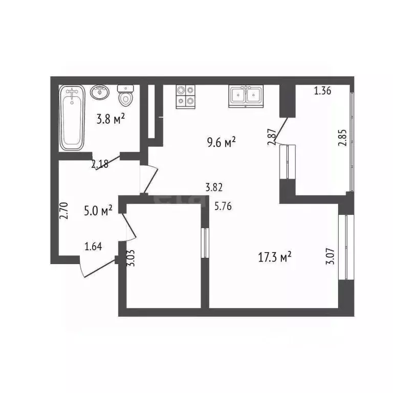 1-к кв. Севастополь ул. Челнокова, 12/6 (35.7 м) - Фото 0