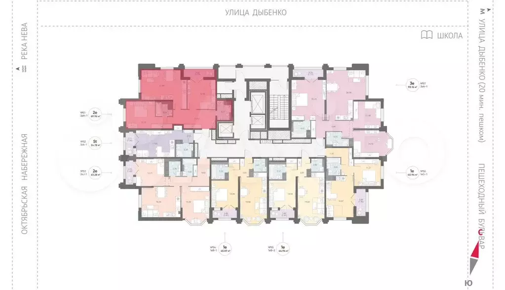 2-к. квартира, 70 м, 8/23 эт. - Фото 1