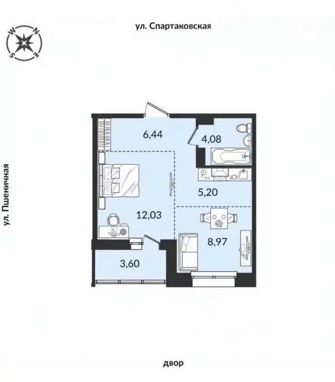 2-к кв. Иркутская область, Иркутск Пшеничная ул., 15 (40.32 м) - Фото 0