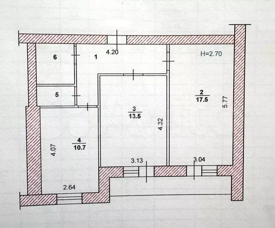 2-к. квартира, 56,1 м, 4/5 эт. - Фото 0