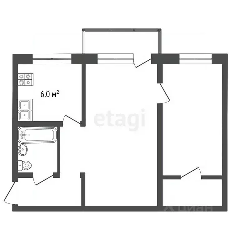2-к кв. Ярославская область, Ярославль ул. Блюхера, 40 (43.8 м) - Фото 1