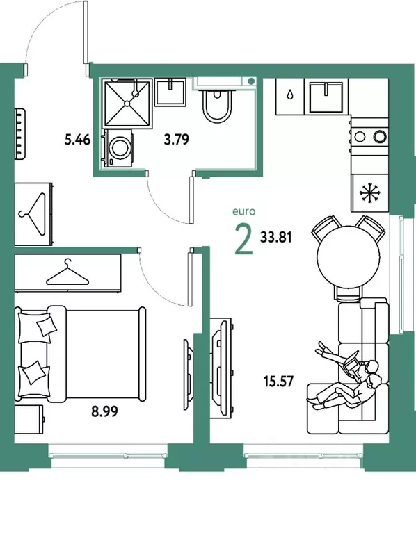 2-к кв. Свердловская область, Екатеринбург ул. Шефская, 28А (33.81 м) - Фото 0