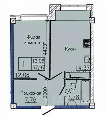 1-к кв. Ставропольский край, Пятигорск ул. Ермолова, 28А (38.63 м) - Фото 1