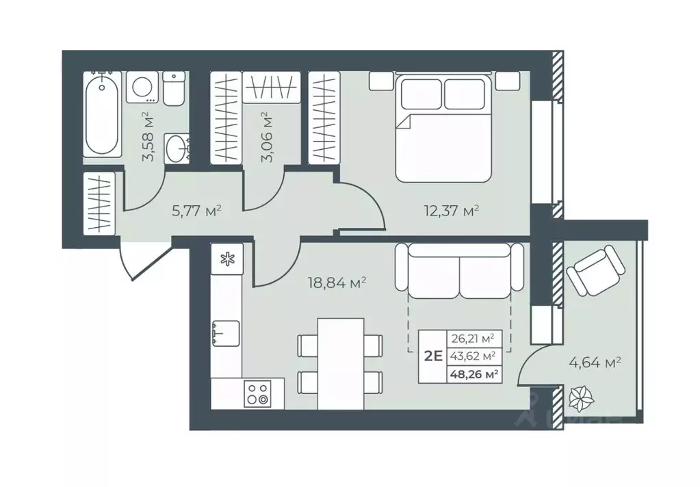 2-к кв. Воронежская область, Павловск ул. Свободы, 29 (48.26 м) - Фото 0