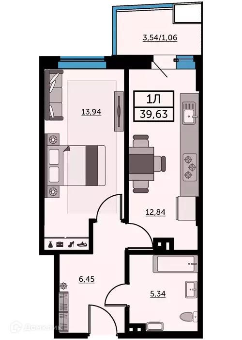Продаётся 1-к квартира, 39.9 м - Фото 0