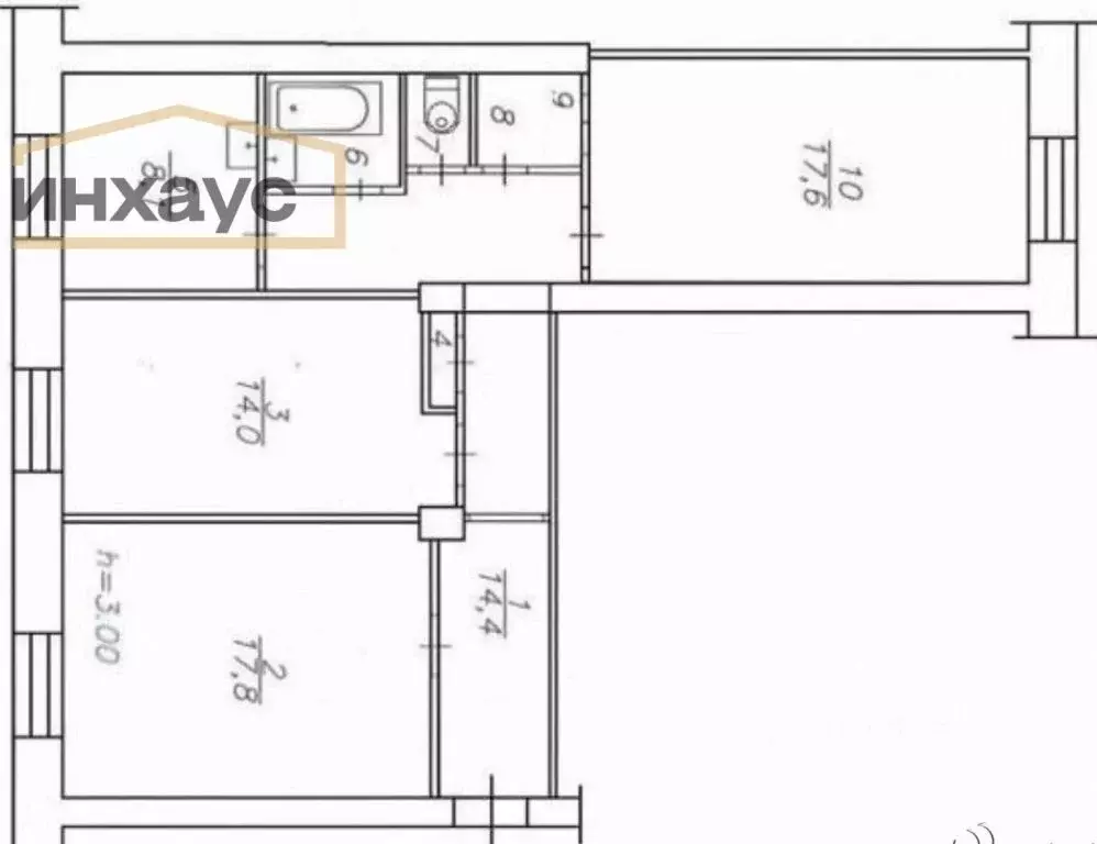 3-к кв. Москва ул. Черняховского, 13 (77.6 м) - Фото 1