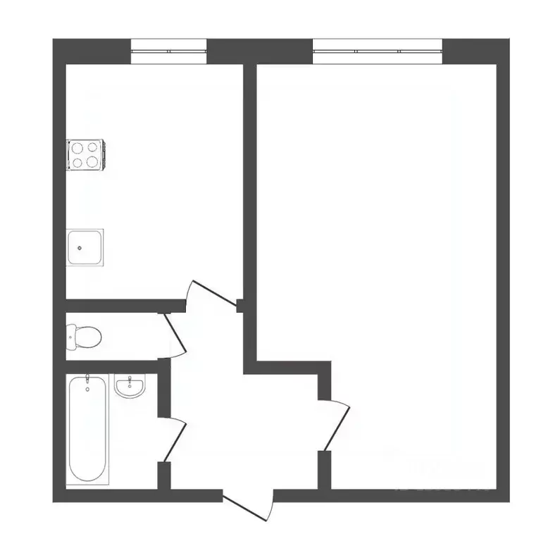 1-к кв. Тюменская область, Тюмень 6-й мкр, ул. Валерии Гнаровской, 10 ... - Фото 1