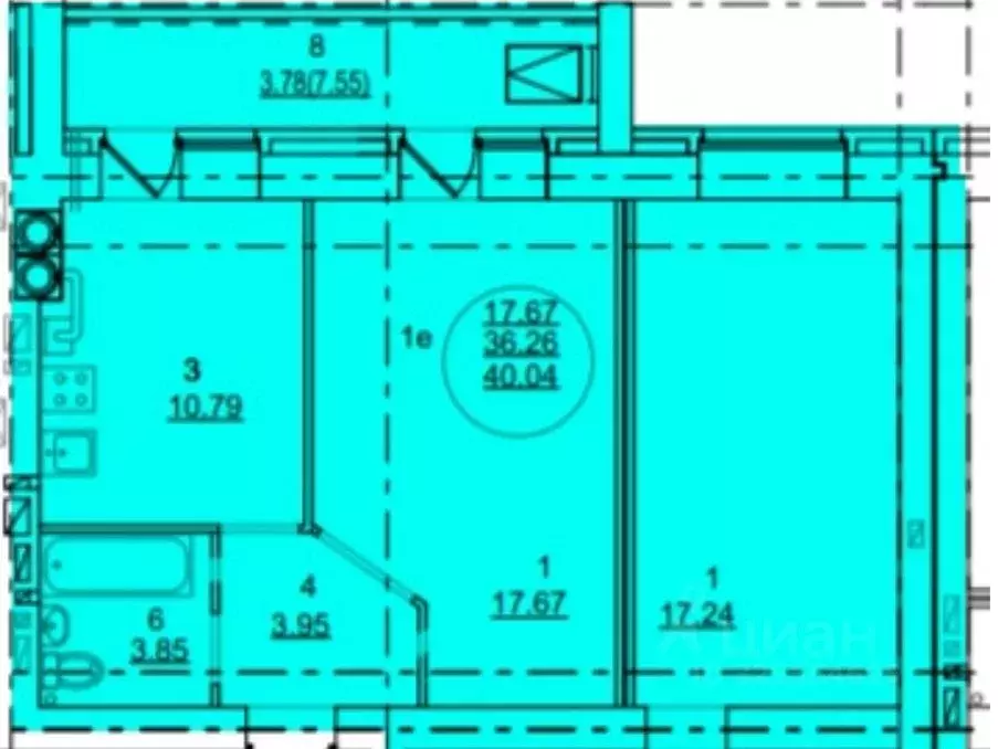 1-к кв. Марий Эл, Йошкар-Ола ул. Воинов-Интернационалистов, 18 (40.04 ... - Фото 2