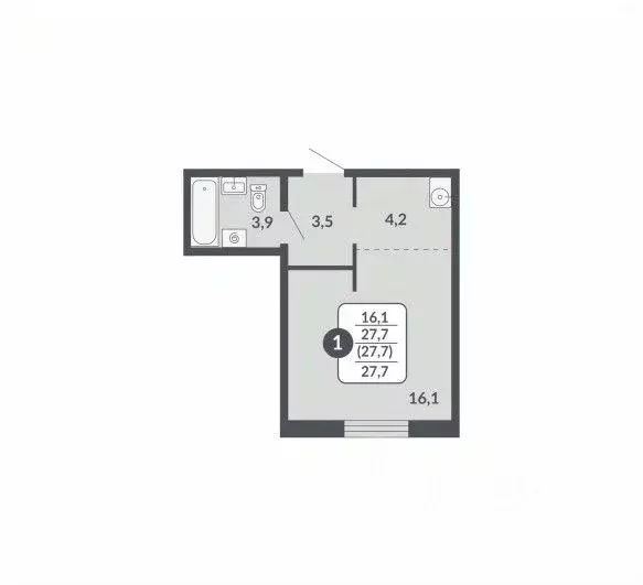 Студия Кировская область, Киров Московская ул., 209 (27.7 м) - Фото 1