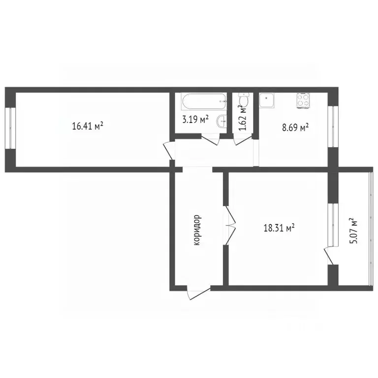 2-к кв. Челябинская область, Челябинск Двинская ул., 11 (57.1 м) - Фото 2