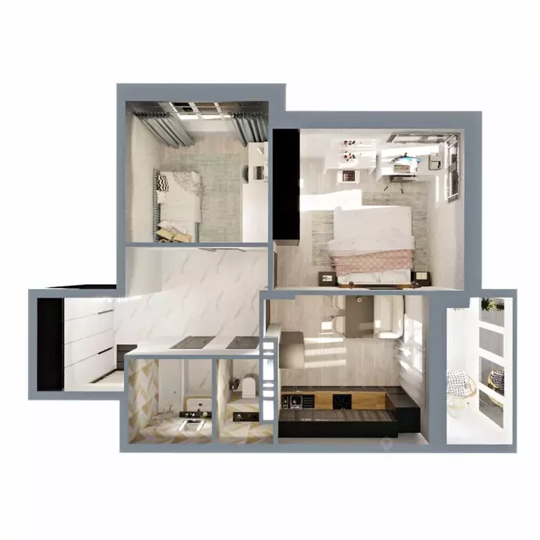 2-к кв. Владимирская область, Ковров Еловая ул., 82 (58.8 м) - Фото 1