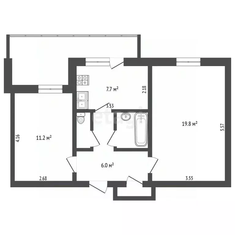 2-к кв. Крым, Евпатория ул. Имени 60-летия ВЛКСМ, 36 (49.6 м) - Фото 2