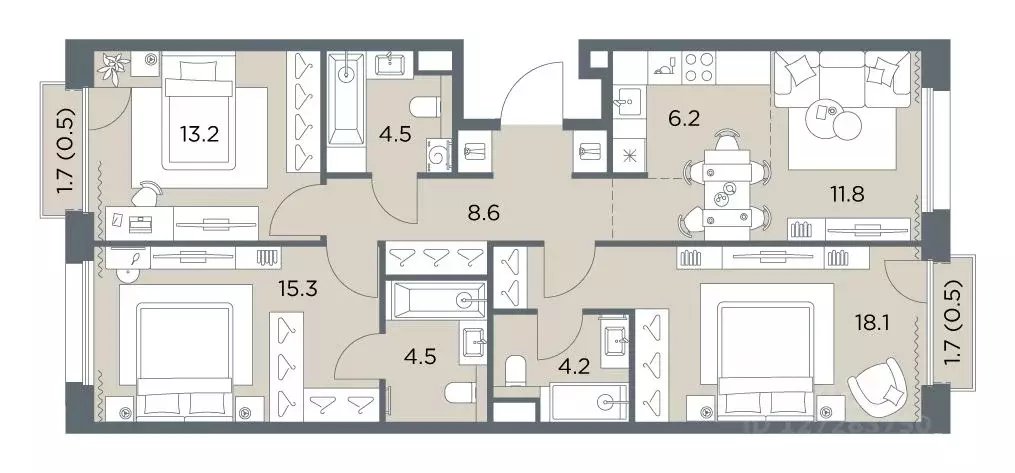 4-к кв. Московская область, Красногорск городской округ, д. Поздняково ... - Фото 1
