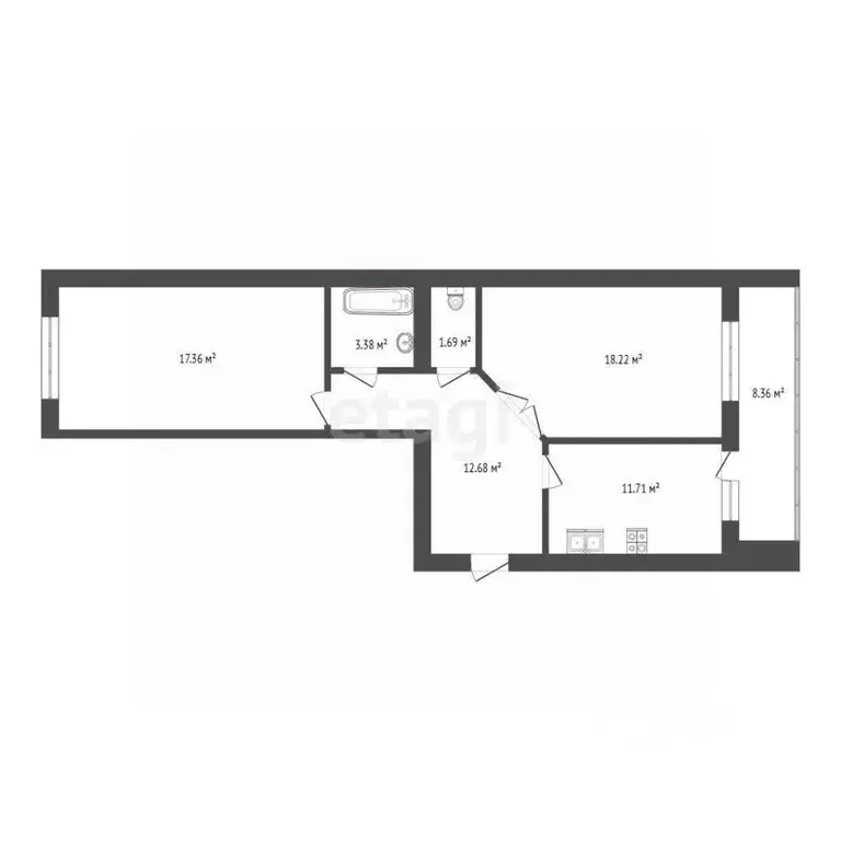 2-к кв. Марий Эл, Йошкар-Ола ул. Петрова, 31 (69.2 м) - Фото 2