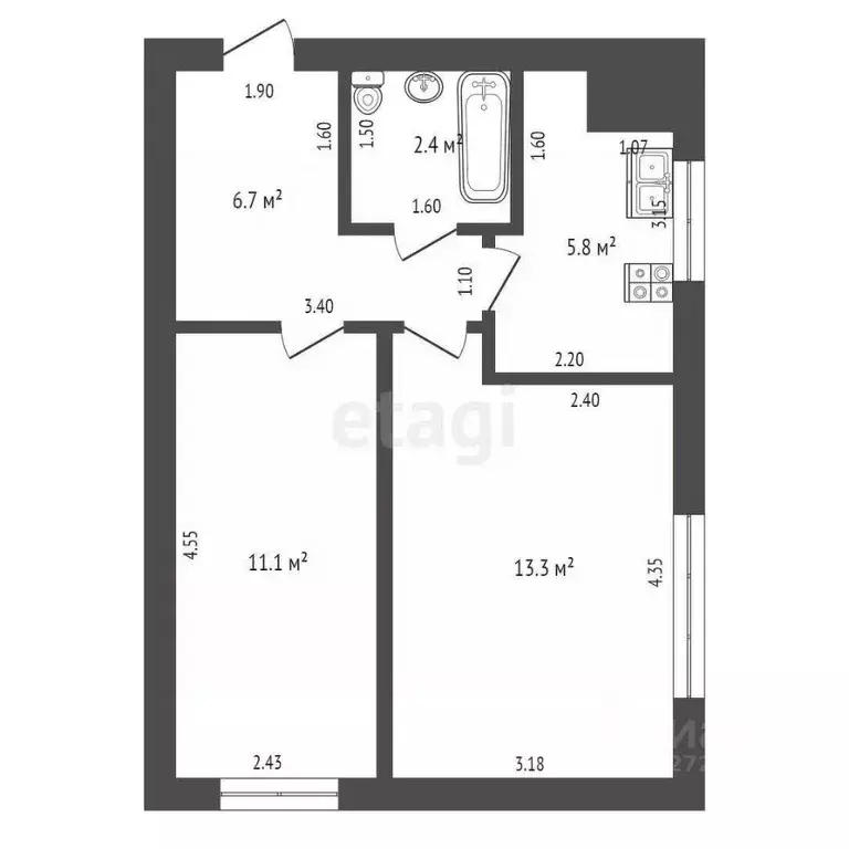 2-к кв. Калужская область, Спас-Деменск ул. РТС, 6 (39.3 м) - Фото 2