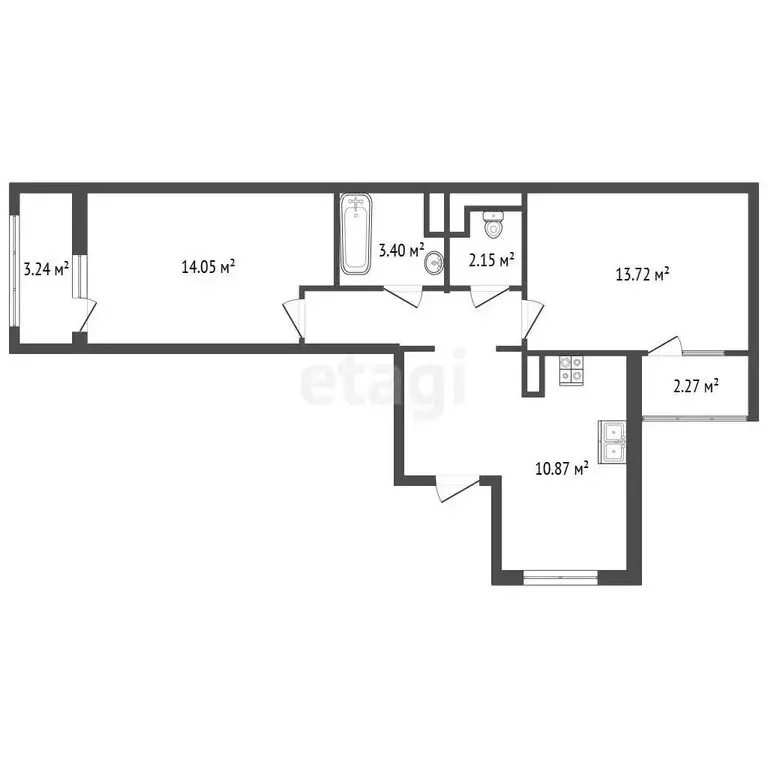 2-комнатная квартира: Санкт-Петербург, Прилукская улица, 28к2 (55 м) - Фото 1