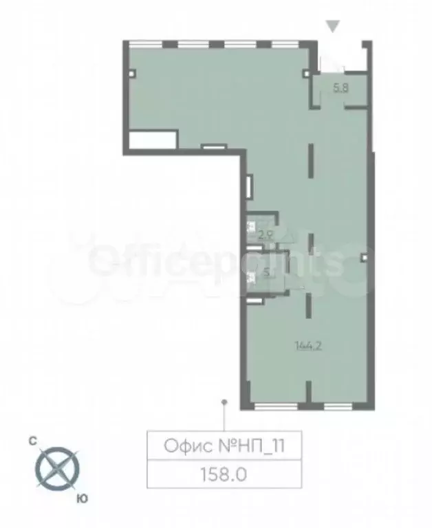 Офис 154.8 кв.м - Фото 0