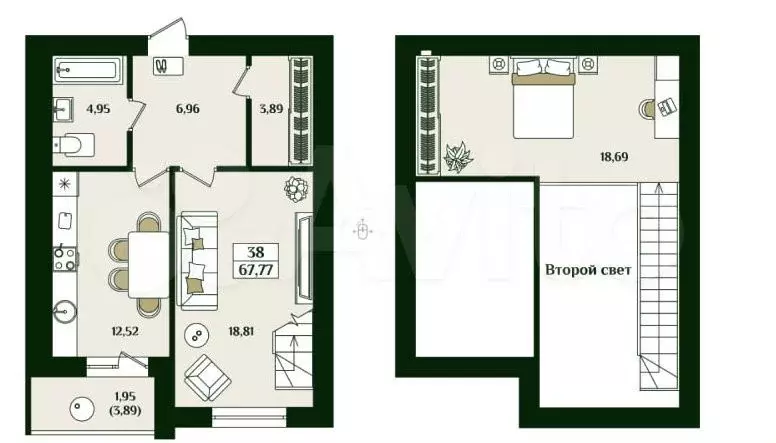 2-к. квартира, 67,8 м, 7/7 эт. - Фото 1