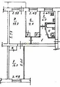 3-комнатная квартира: Вологда, Мишкольцская улица, 11Б (57.7 м) - Фото 1