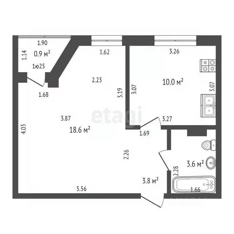 1-к кв. Башкортостан, Стерлитамак ул. Машиностроителей, 75 (36.0 м) - Фото 1