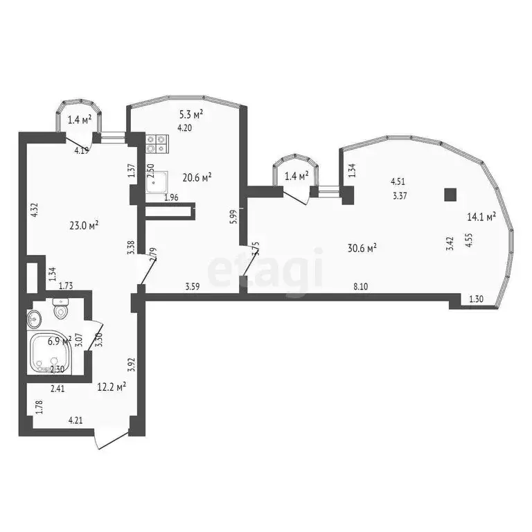 4-комнатная квартира: Ялта, улица Кривошты, 11А (115 м) - Фото 1