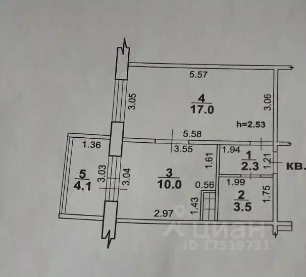 1-к кв. Башкортостан, Стерлитамак ул. Ботаническая, 2 (32.8 м) - Фото 2