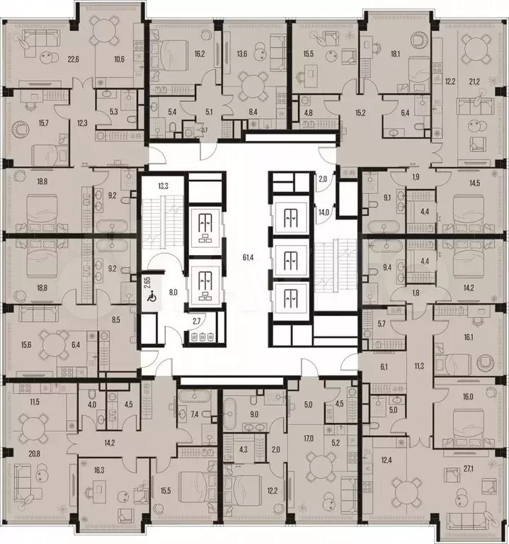 2-к. квартира, 49,4 м, 36/47 эт. - Фото 1