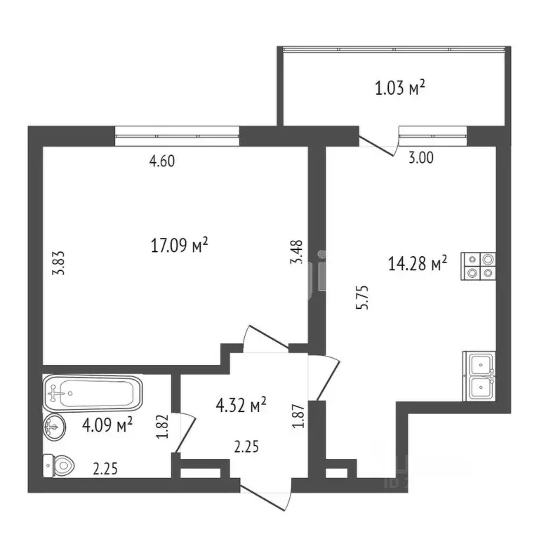 1-к кв. Севастополь просп. Генерала Острякова, 242к2 (40.81 м) - Фото 1